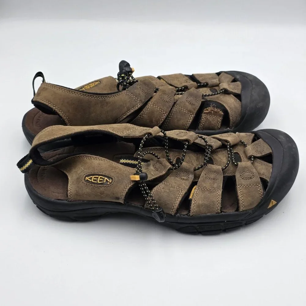 Keen Sandals Mens Size 13 Brown Suede Slip-On Drawstring Hiking Outdoor